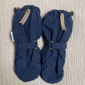 Fleece Lined Navy Blue Winter Gloves Size 6-7 yrs